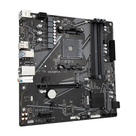 Gigabyte Gigabyte | B550M K 1.0 M/B | Rodzina procesorów AMD | Gniazdo procesora AM4 | DDR4 DIMM | Gniazda pamięci 4 | Obsługiwane interf