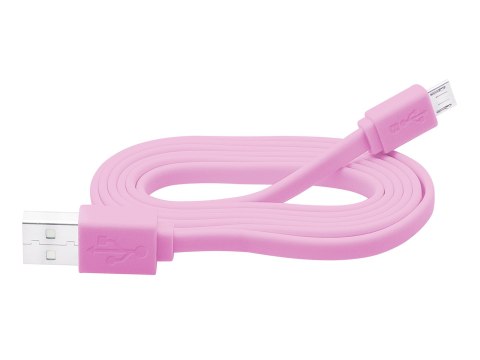 66-065# Przyłącze usb a - micro b 1,0m różowy flat blister