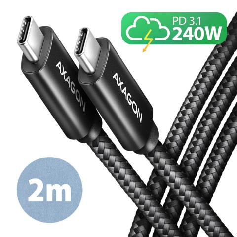 AXAGON AXAGON Data and charging USB 480Mbps cable, 2 m | BUCM2-CM20AB | USB-C to USB-C