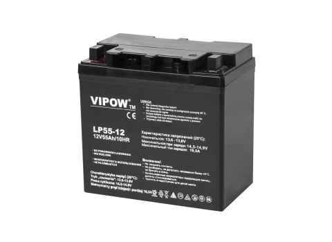 BAT0223 Akumulator żelowy VIPOW 12V 55Ah VIPOW