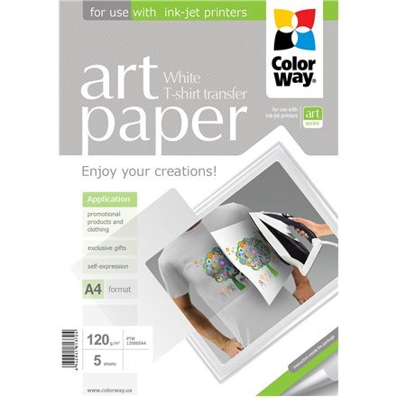 ColorWay ColorWay | ART | 120 g/m² | A4 | Papier fotograficzny Transfer T-shirt (biały)