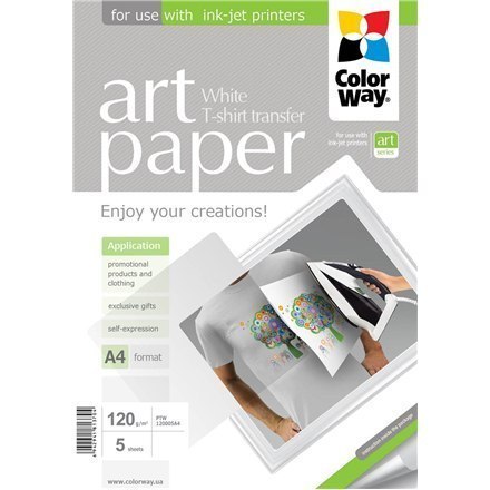 ColorWay ColorWay | ART | 120 g/m² | A4 | Papier fotograficzny Transfer T-shirt (biały)