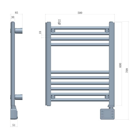 Adler Sp. z o.o. Elektryczny grzejnik łazienkowy LED | AD 7823 | Grzejnik | 400 W | Biały | IP24