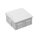 Puszka hermetyczna 80x80x40, 6 dławików, kwadratowa, szara, IP44