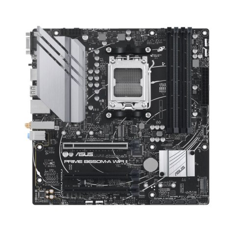 Asus Asus | PRIME B650M-A WIFI II | Rodzina procesorów AMD | Gniazdo procesora AM5 | DDR5 DIMM | Gniazda pamięci 4 | Obsługiwane inte