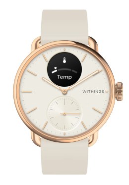 Zegarek hybrydowy Withings ScanWatch 2 - Stal nierdzewna - Hybrydowy inteligentny zegarek z paskiem - Fluoroelastomer - Rozmiar 