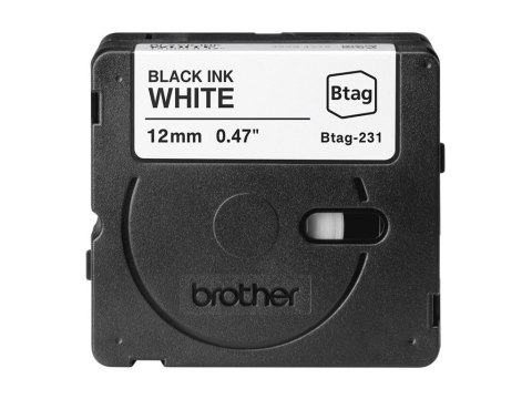 Brother Brother BTAG-231 BTAG231 12mm Black on white tape