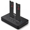 QOLTEC STACJA DOKUJĄCA SSD M.2 NVME | PCIE | USB-C | 20GB/S | DUAL 2X8TB | KLONOWANIE OFFLINE