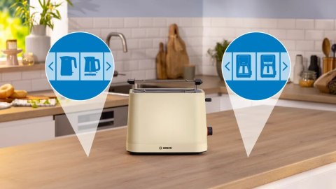 Bosch Toster kompaktowy Bosch | TAT3M127 MyMoment | Liczba gniazd 2 | Materiał obudowy Tworzywo sztuczne | Beżowy