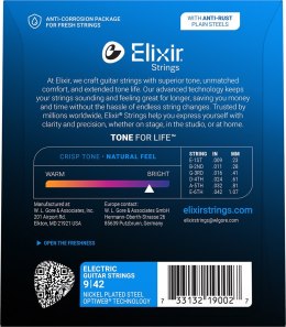 Elixir 12000 Super Light (9-42) PW - Struny do gitary elektrycznej
