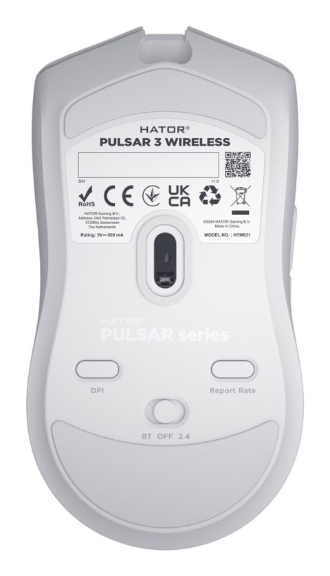HATOR Pulsar 3 Wireless myszka Gaming Oburęczny RF Wireless + Bluetooth + USB Type-C Optyczny 12000 DPI