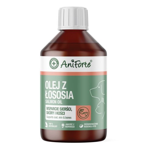 AniForte Olej z łososia - wsparcie sierści, skóry i kości dla psa i kota 250ml