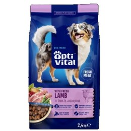 OptiVital karma sucha- pełnoporcjowa karma dla dorosłych psów FM z jagnięciną 2,4 kg