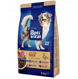 OptiVital pełnoporcjowa z kaczką karma sucha dla dorosłych psów 2,4 kg