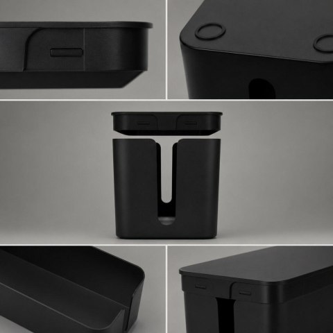 AG381H Organizer na kable listwy czarny