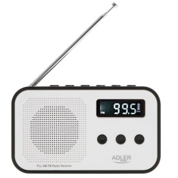 Adler Adler | Digital radio PLL AM/FM | AD 1907 | Alarm function | White/Black