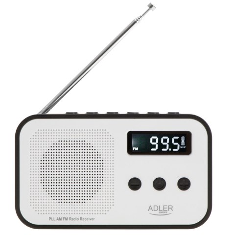 Adler Adler | Digital radio PLL AM/FM | AD 1907 | Alarm function | White/Black