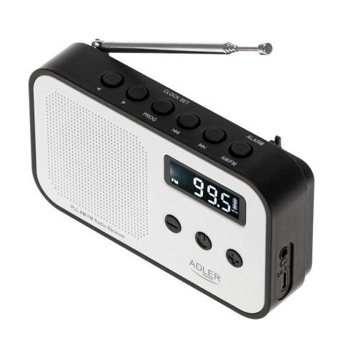 Adler Adler | Digital radio PLL AM/FM | AD 1907 | Alarm function | White/Black