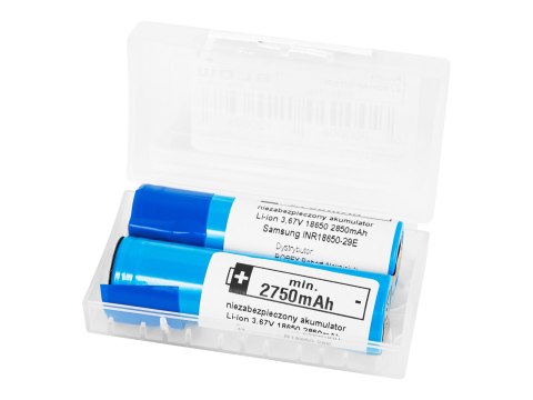 85-596# Akumulator 18650 li-ion 2750 blaszki 2sz 3,6v samsung box
