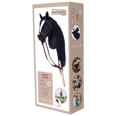 Koń na kiju hobby horse hoppihorse a3 czarny, maść kara