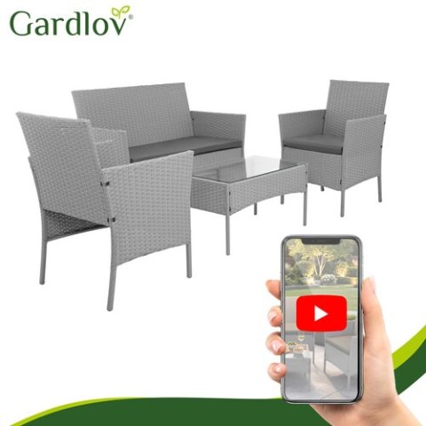 Meble ogrodowe rattanowe szare Gardlov 26910