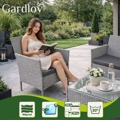 Meble ogrodowe rattanowe szare Gardlov 26910