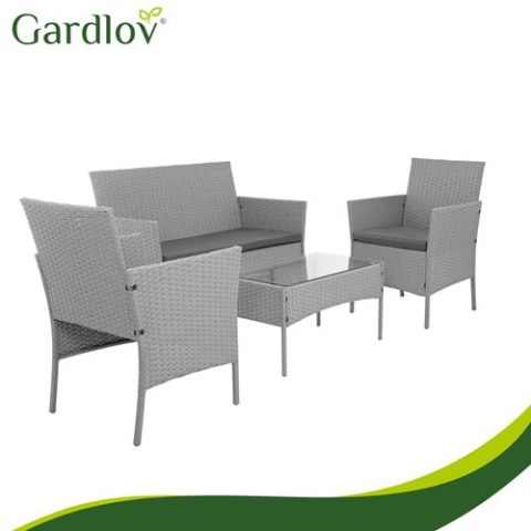 Meble ogrodowe rattanowe szare Gardlov 26910