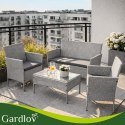 Meble ogrodowe rattanowe szare Gardlov 26910