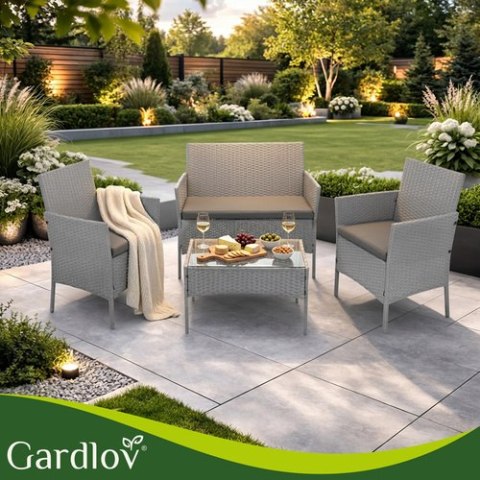 Meble ogrodowe rattanowe szare Gardlov 26910