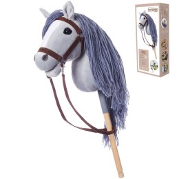 Koń na kiju hobby horse hoppihorse a3 szary, maść siwa