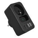 MACLEAN GNIAZDKO PRĄDOWE X2 + 4XUSB, ROZGAŁĘŹNIK Z 2 GNIAZDAMI, 2XUSB A, 2XUSB C PD 20W, 1X16A + 1X6A MCE249 F/B