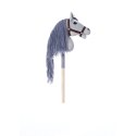 Koń na kiju hobby horse hoppihorse a4 szary, maść siwa