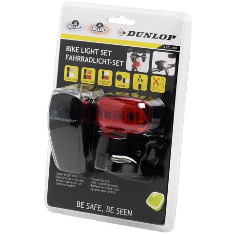 ND05_Z1026 416793 Zestaw lampek rowerowych Dunlop Led przód+tył 416793 DUNLOP