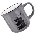 Kubek do Kawy Ceramiczny Szary 370 ml ORION z Dekorem do Zmywarki