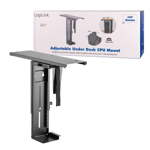 LogiLink EO0004 uchwyt do komputera Uchwyt na procesor montowany na biurku Czarny