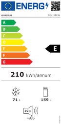 Gorenje Gorenje | Refrigerator | RK416EPS4 | Energy efficiency class E | Free standing | Combi | Height 161.3 cm | Fridge net capacity 1