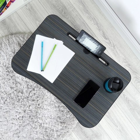 Stolik Składany Pod Laptopa Tablet do Łóżka Śniadaniowy Szary VILDE