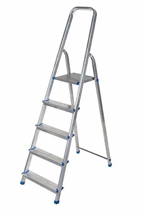 AWTOOLS Drabina aluminiowa wolnostojąca 5 stopni 150 kg