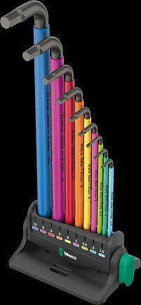 Zestaw kluczy trzpieniowych 950/9 HEX-PLUS MULTICOLOUR 3 9CZR