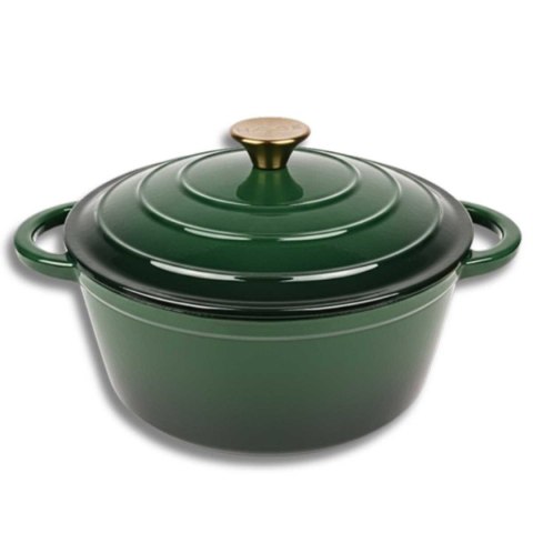 EMALIOWANY GARNEK ŻELIWNY 22cm 3L HAGE ZIELONY