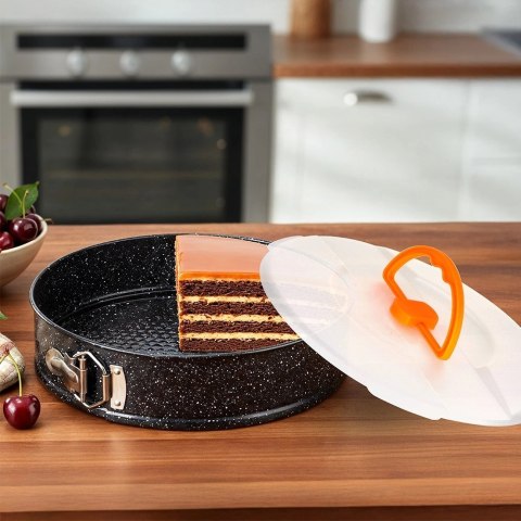 Tortownica Rozpinana 28 cm z Pokrywką do Przenoszenia Granitowa