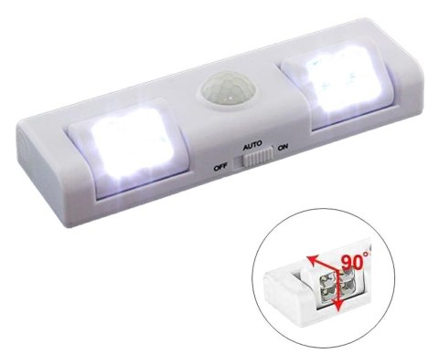 ZD26A Lampka 8 led czujnik ruchu biała