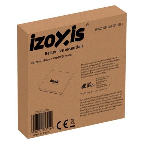 Napęd zewnętrzny + nagrywarka CD/DVD Izoxis 26083