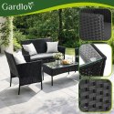 Meble ogrodowe rattanowe czarne Gardlov 26908