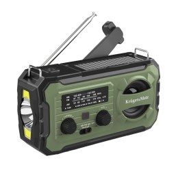 Radio solarne, przenośne radio awaryjne SOS, powerbank 10000mAh, latarka, dynamo, Kruger&Matz