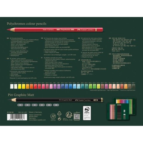 Faber-Castell Polychromos & Pitt Graphite Matt Set Wielobarwny 38 szt.