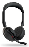 Jabra Evolve2 65 Flex Zestaw słuchawkowy Przewodowy i Bezprzewodowy Opaska na głowę Biuro/centrum telefoniczne Bluetooth Czarny