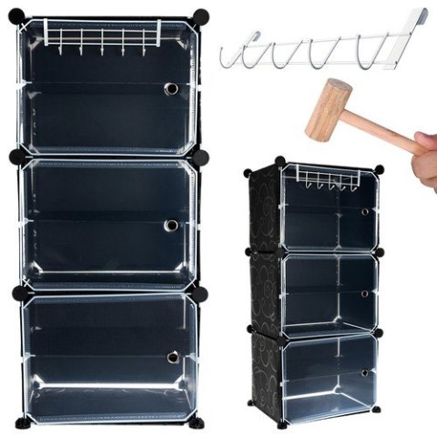 ND12_14801 Szafka na buty Iso Trade 44,5 x 93 x 30 cm czarny 5902802918895 ISO