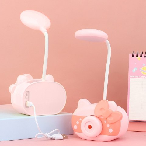 Lampka biurkowa na biurko lampa led z temperówką - wysyłamy różową e320