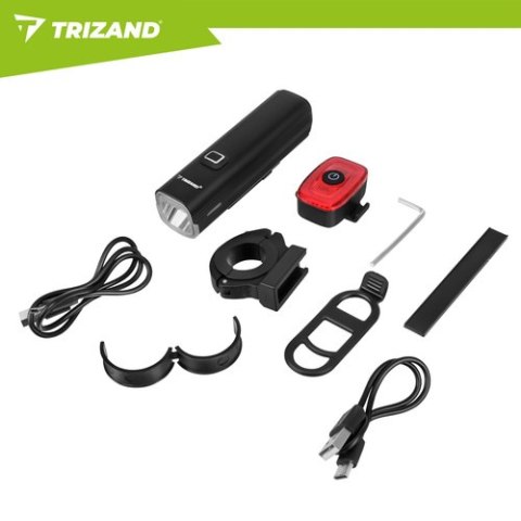 Lampka rowerowa LED 1000lm + tylna lampa Trizand